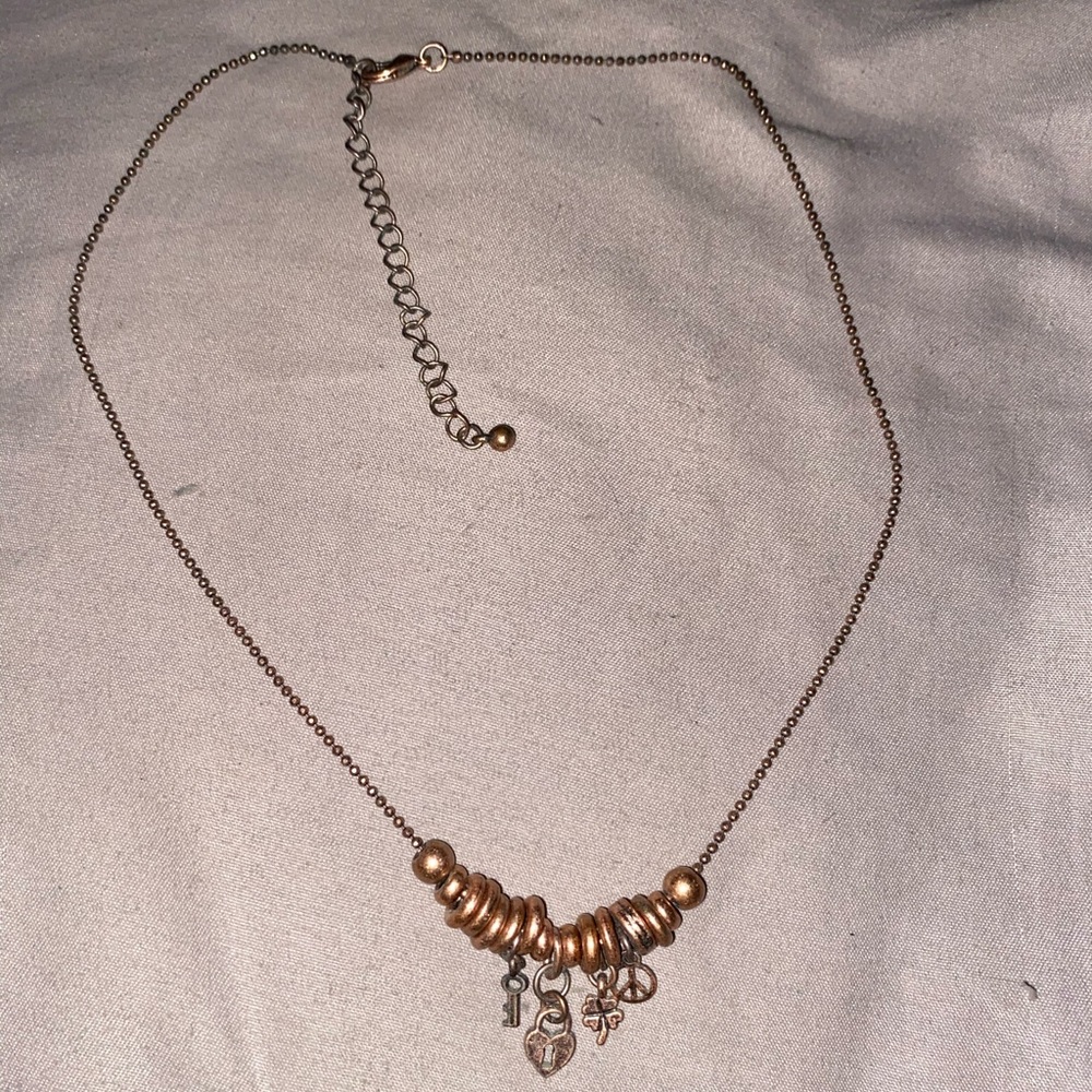 Cute bronze/copper necklace with charms